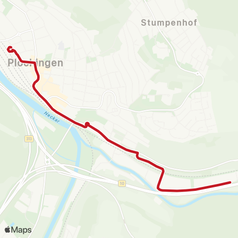 VVS Plochingen ZOB - Gewerbegebiet Filsallee map