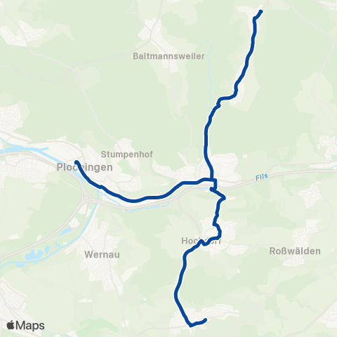 VVS Plochingen - Reichenbach - Hochdorf - Notzingen map