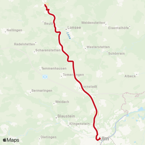 VVS Stuttgart - Göppingen (Schienenersatzverkehr) map