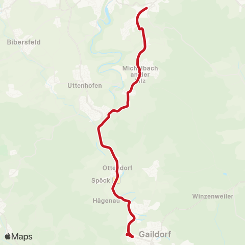 VVS Murrhardt - Hauptbahnhof (Ersatzverkehr) map