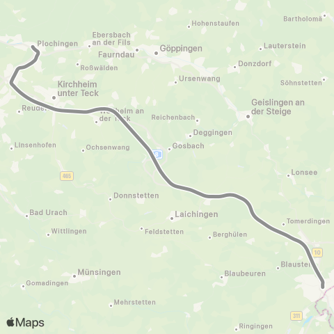 VVS Wendlingen - Merklingen - Ulm map