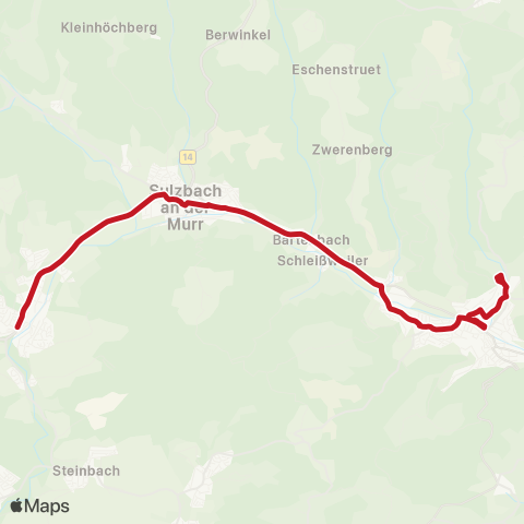 VVS Backnang - Sulzbach (M) - Murrhardt map