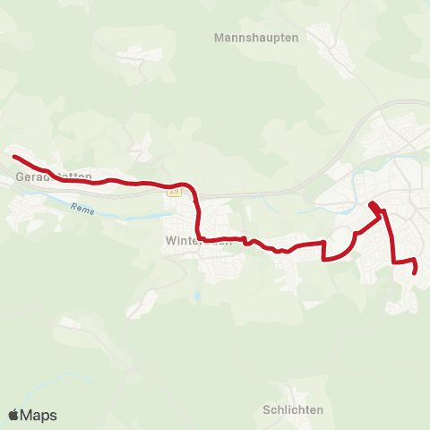 VVS Geradstetten - Winterbach - Schorndorf map