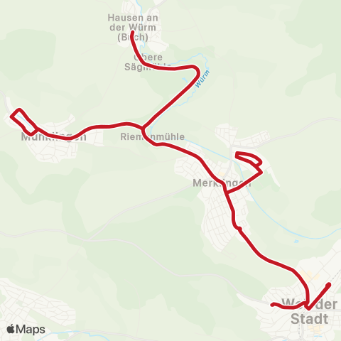 VVS Schülerverkehr: Weil der Stadt - Merklingen - Münklingen - Hausen map