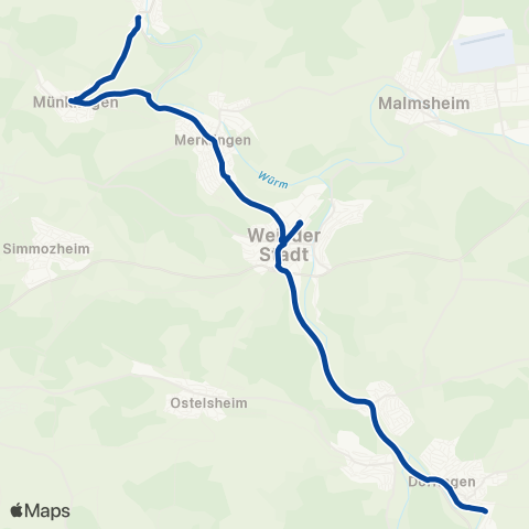 VVS Döffingen - Weil der Stadt - Hausen map