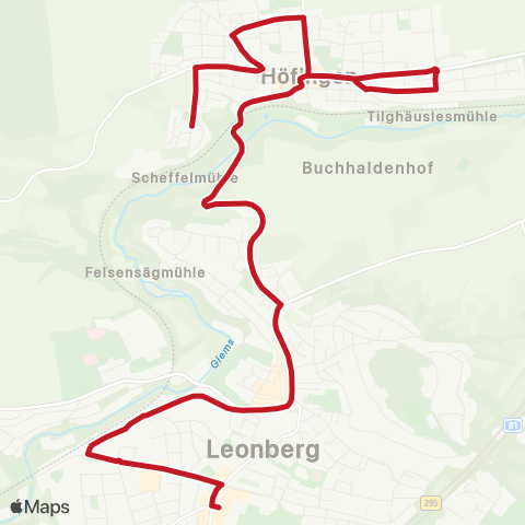 VVS Schülerverkehr: Leonberg - Höfingen map
