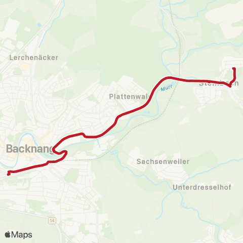 VVS Backnang - Steinbach map
