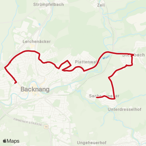 VVS Sachsenweiler - Steinbach - Backnanger Schulen (Schülerverkehr) map
