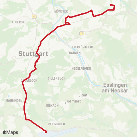 VVS Hauptbahnhof - Flughafen (Messe) (Ersatzverkehr) map