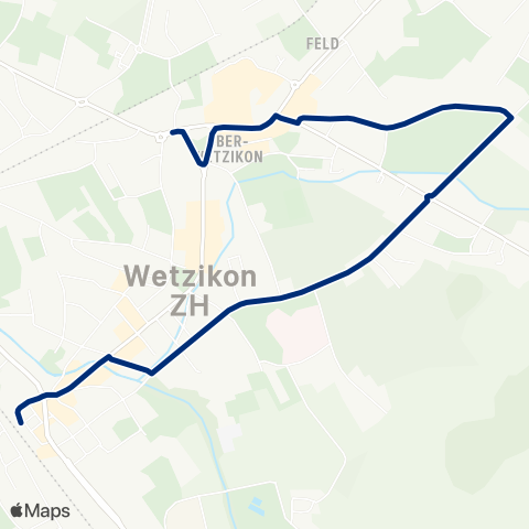VZO - Verkehrsbetriebe Zürichsee und Oberland Wetzikon ZH, Bahnhof - Wetzikon ZH, Zentrum map