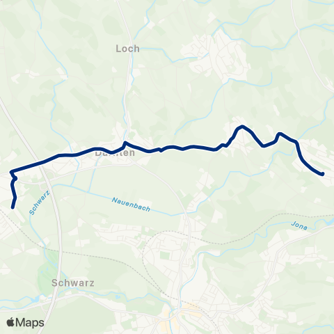 VZO - Verkehrsbetriebe Zürichsee und Oberland Bubikon, Bahnhof - Dürnten, J.-C.-Heerstrasse map