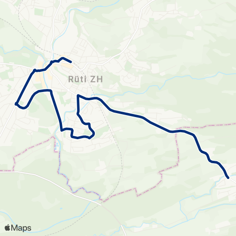 VZO - Verkehrsbetriebe Zürichsee und Oberland Rüti ZH, Bahnhof - Rüti ZH, Bahnhof map