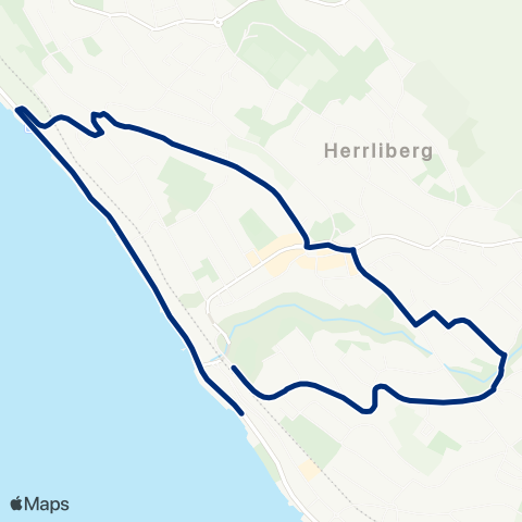 VZO - Verkehrsbetriebe Zürichsee und Oberland Herrliberg-Feldmeilen, Bahnhof - Herrliberg-Feldmeilen,Bhf West map