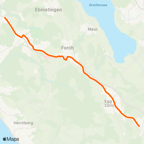 VZO - Verkehrsbetriebe Zürichsee und Oberland Esslingen, Bahnhof - Forch, Bahnhof map