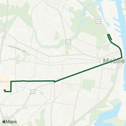 Second Line Transit Bel Air / GM&O map