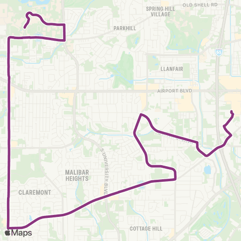 Second Line Transit Univ. S. Al. / Bel Air map
