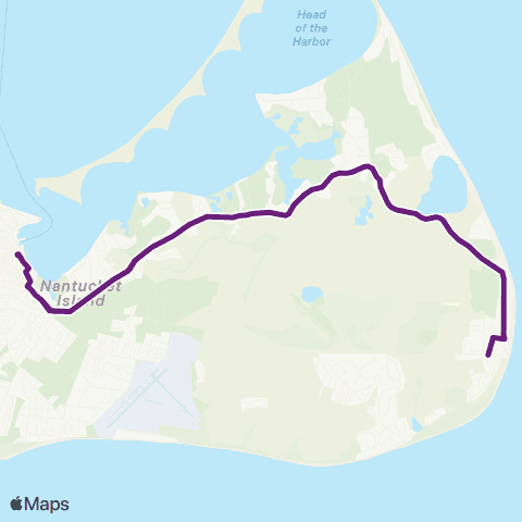 WAVE Sconset via Polpis Road Route map