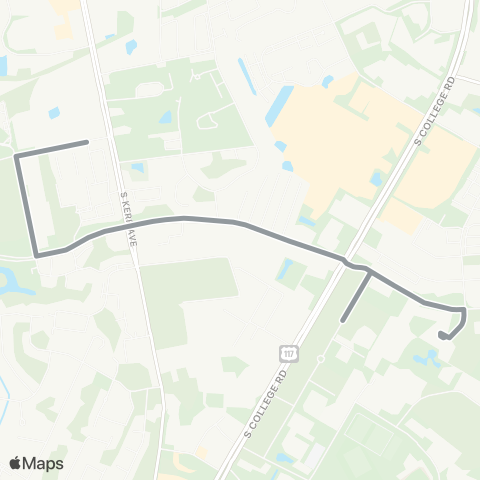 UNCW Seahawk Shuttle Grey Shuttle map