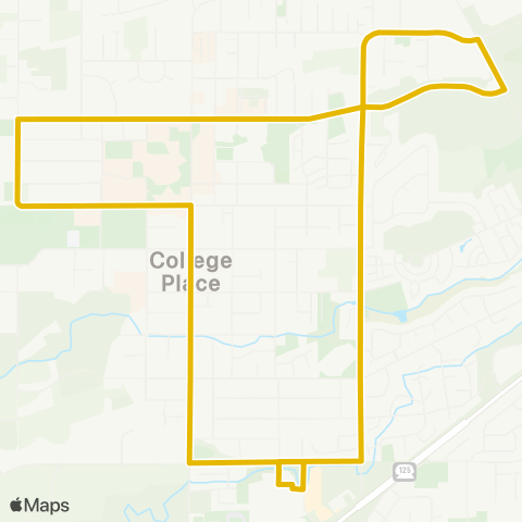 Valley Transit College Place Loop map