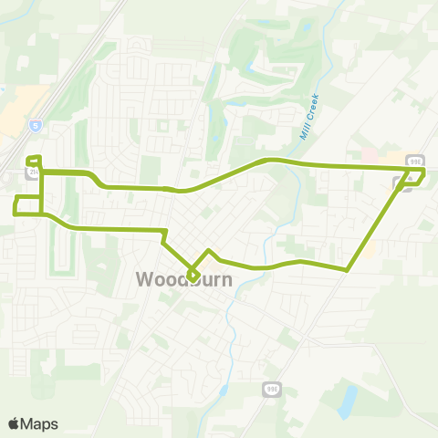 Woodburn Transit System Express Loop map