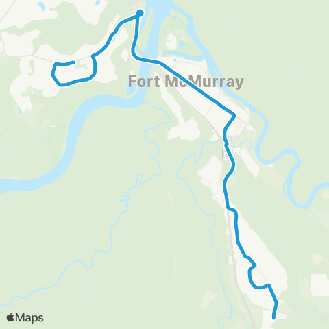 Wood Buffalo Transit Route 1 Thick / Gregoire map