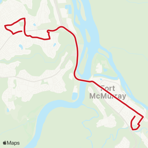 Wood Buffalo Transit Route 2 Timb / Keyano map