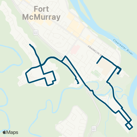 Wood Buffalo Transit Abasan / Waterways map