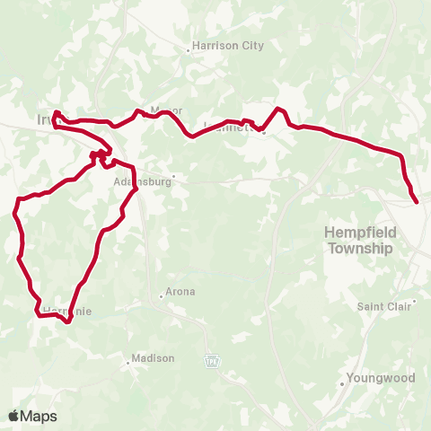 Westmoreland Transit Greensburg - Irwin - Hermine map