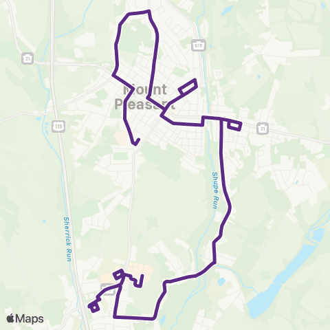 Westmoreland Transit Mount Pleasant - Scottdale map