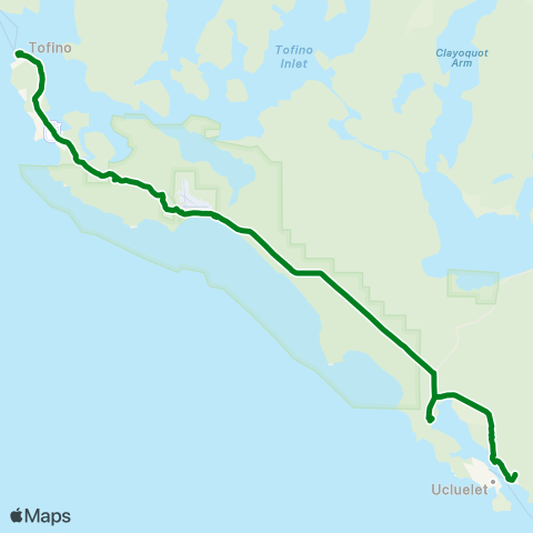 West Coast Transit Tofino / Ucluelet map