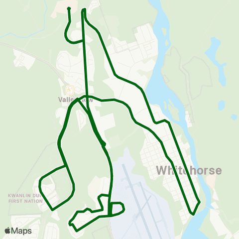Whitehorse Transit Route 101 map