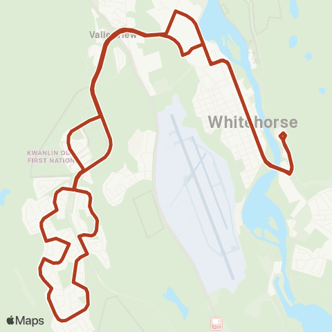 Whitehorse Transit Route 301 map