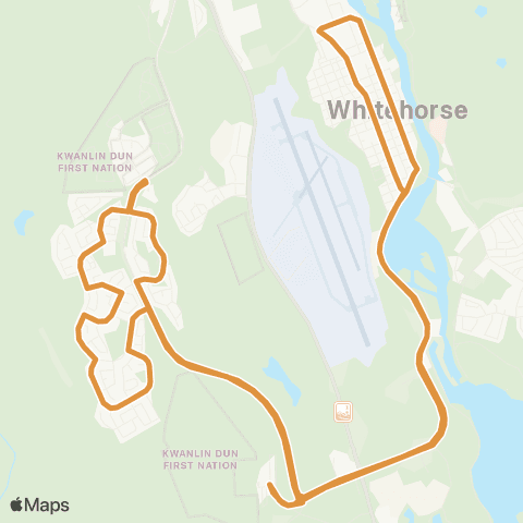 Whitehorse Transit Route 302 map