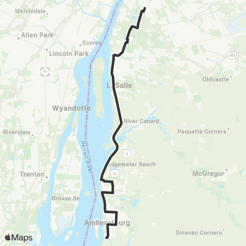 Transit Windsor Route map