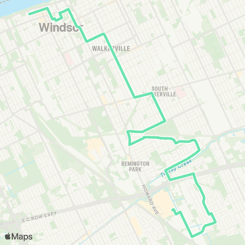 Transit Windsor Route map