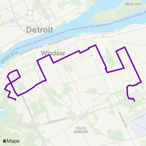 Transit Windsor Central map