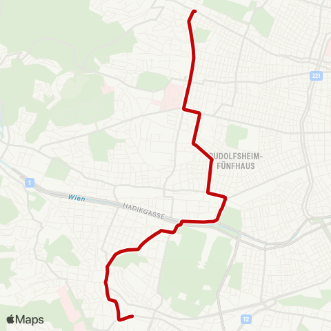Wiener Linien Dornbach - Unter St. Veit, Hummelgasse map