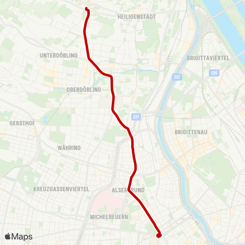 Wiener Linien Schottentor - Grinzing map