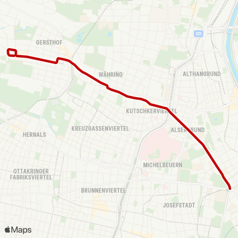 Wiener Linien Schottentor - Gersthof, Herbeckstraße map