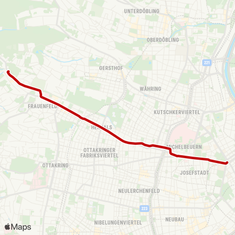 Wiener Linien Schottentor - Neuwaldegg map