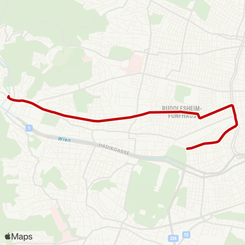 Wiener Linien Ring / Volkstheater - Hütteldorf, Bujattigasse map