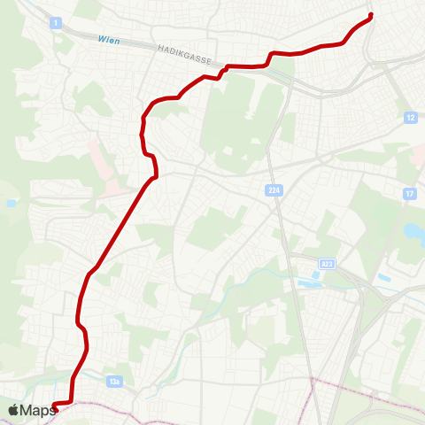 Wiener Linien Westbahnhof - Rodaun map