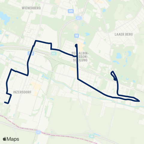 Wiener Linien Inzerdorf, Birostraße - Oberlaa map