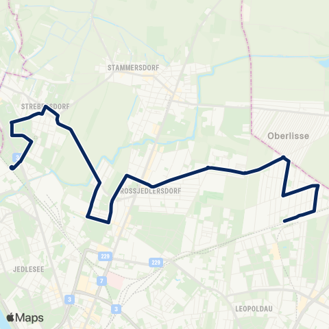 Wiener Linien Leopoldau - Strebersdorf map