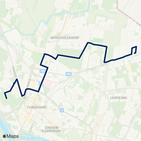 Wiener Linien Jedlesee, Bellgasse - Leopoldau map