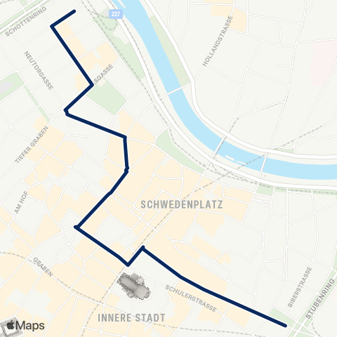 Wiener Linien Schottenring - Stubentor map