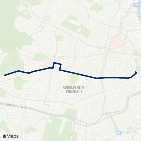 Wiener Linien Ring / Volkstheater - Klinik Penzing map