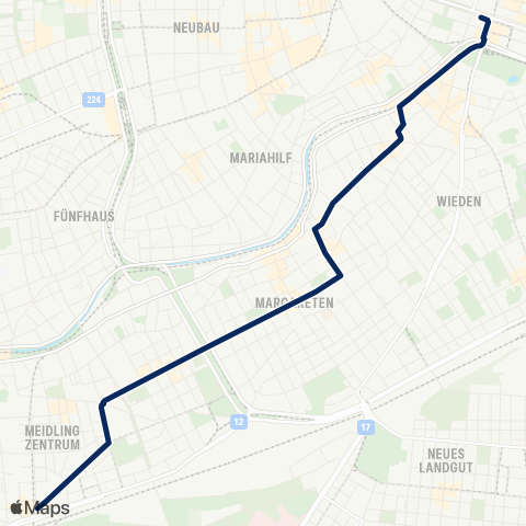 Wiener Linien Oper / Karlsplatz - Bhf. Meidling map