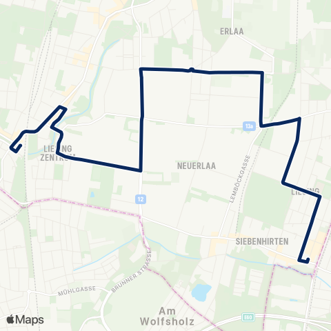 Wiener Linien Liesing - Vösendorf-Siebenhirten map