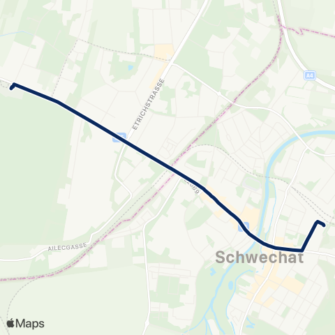 Wiener Linien Zentralfriedhof 3.Tor - Schwechat Bahnhof map
